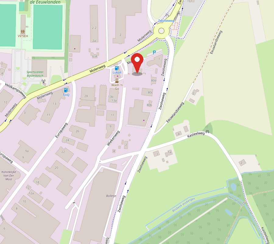 Kaart van de omgeving van Wiekenweg 12 in Heerde